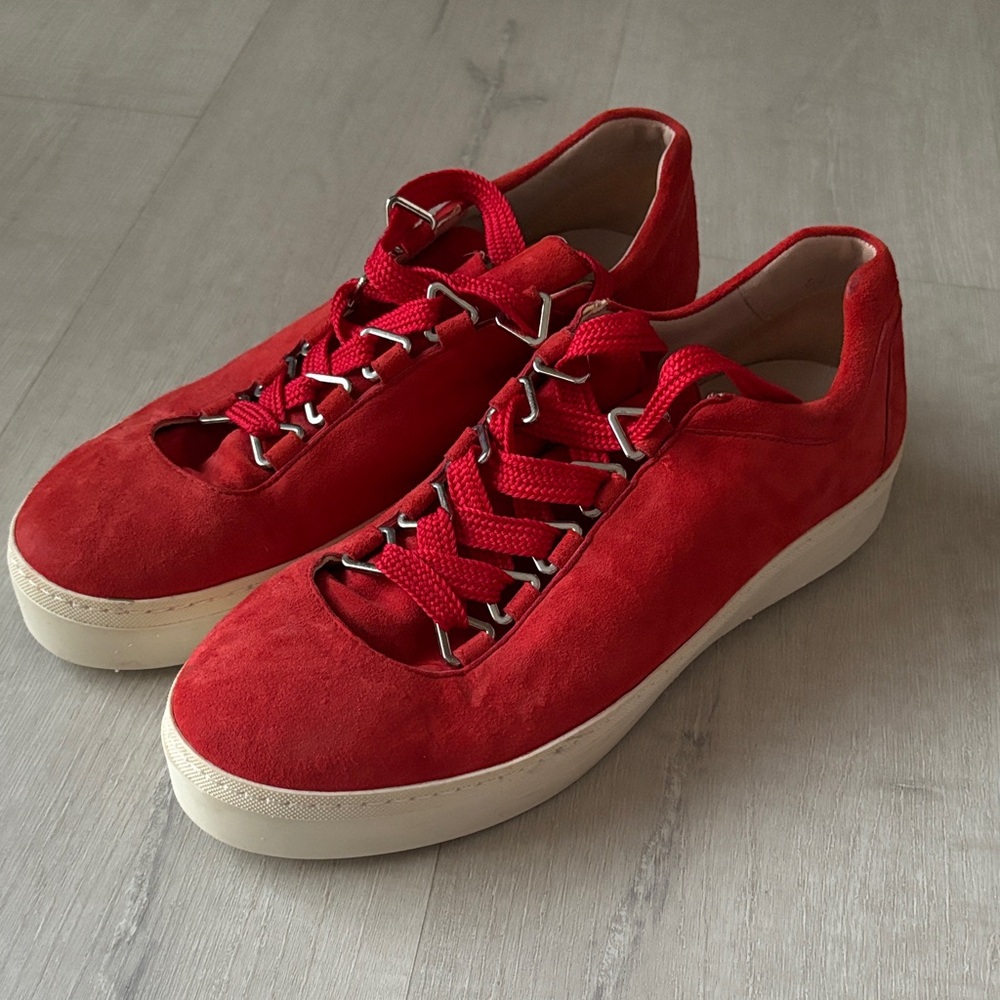 Stuart Weitzman Red Suede Gaming Women’s Sneakers